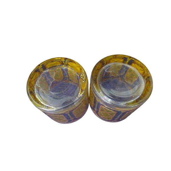 Mid Century Cocktail Martini Drinks Pitcher Set Stained Glass Yellow Gold EUC - Picture 16 of 16